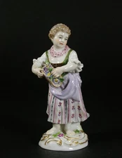 Meissen Figure Model 7x ‘Girl with Flowers in Hat’ Late 19th Century