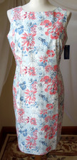 CHARTER CLUB FLORAL DRESS ROUND NECK SLEEVELESS MULTICOLOR 100% COTTON 10 NEW