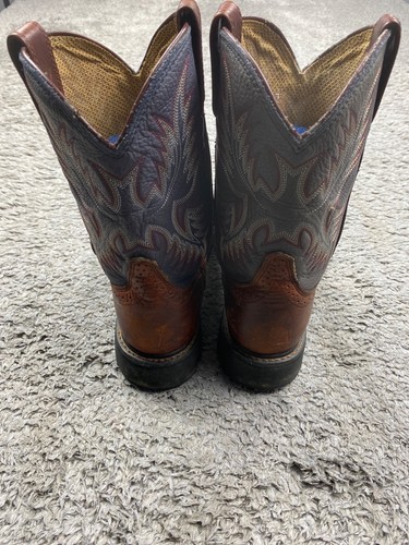 Botas Ariat Hombres 8 D Cuero Marrón Sierra Sillín Puntera de Acero Trabajo Vaquero Occidental - Imagen 7 de 8