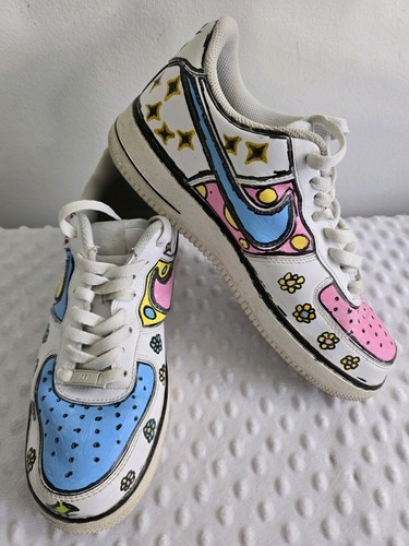 Nike Air Force 1 Custom Shoes Cartoon Size 8.5 Pastel Colors Flower Geometric 07 - 第 12/14 張圖片