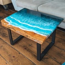 Ocean Epoxy Resin Coffee Table Top, Center Epoxy Table Top Home Decor