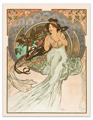 Music, from Les Arts 1898 by ALPHONSE MUCHA Poster -Unframed
