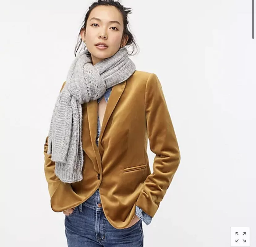 J.Crew Parke blazer in velvet Item J8978 Sz 2 Golden Brandy Gold