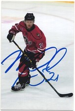Mike Matheson Autographed 4x6 Color Photo Portland Pirates #21 Red A