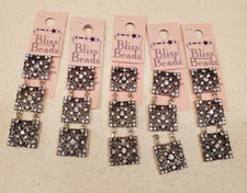 Bliss Beads Crystal Silver Square Slider 15 pieces