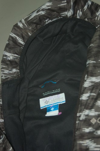 Columbia Lightweight Kid's Jacket Gray/Black/White Size L Zip front pockets - Picture 10 of 11