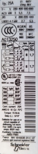 LC1D12 Telemeanique Contactor 24Vdc 25A - Picture 2 of 2