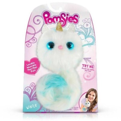 Pomsies SNOWBALL Wearable Interactive Toy White And Blue NEW