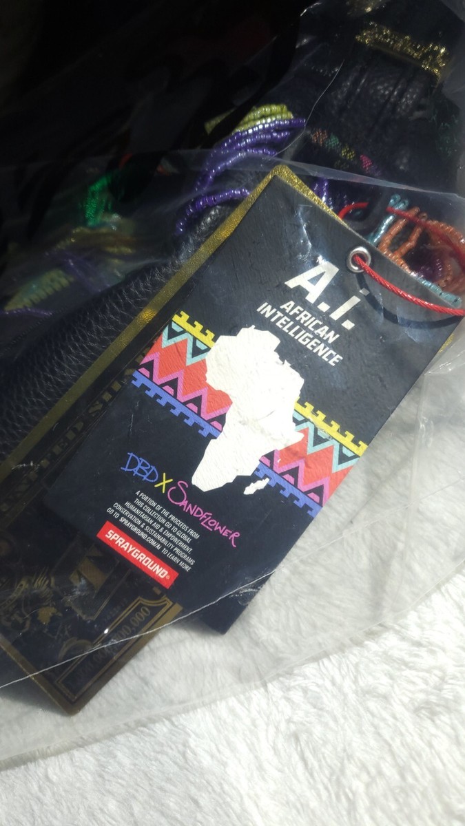 New with Tags Sprayground Ai SandFlower Collab A.I. AFRICAN INTELLIGENCE BORN AND RAISED BACKPACK  main image 4