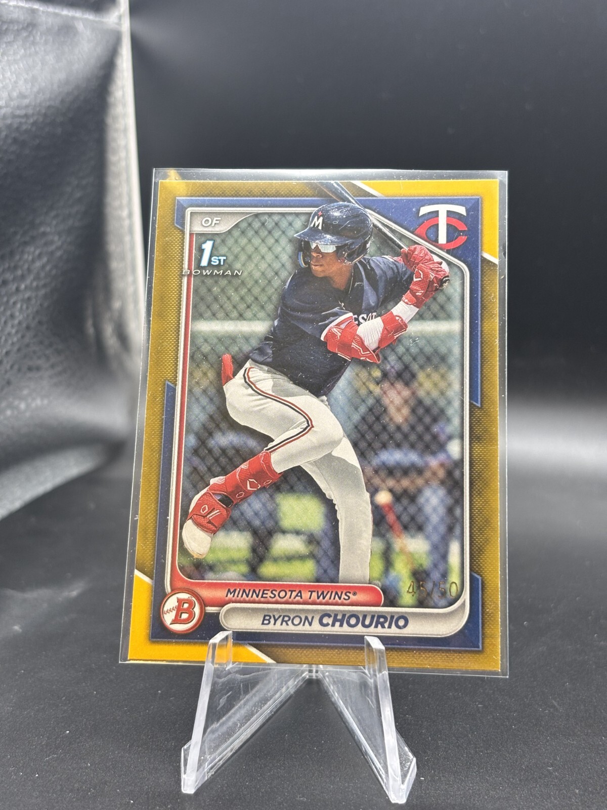 2024 Bowman Sapphire Byron Chourio Chrome Refractor Gold 1st Prospect #/50