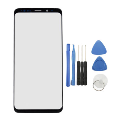 Ersatz Frontscheibe Linse Abdeckung mit schwarzem Rahmen für Galaxy S9 G960