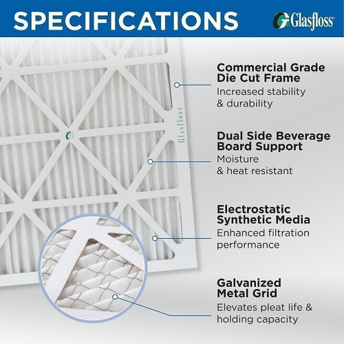 Glasfloss ZL 20x20x4 MERV 10 (FPR 7) Pleated Furnace Air Filters. 3 Pack - Picture 4 of 6