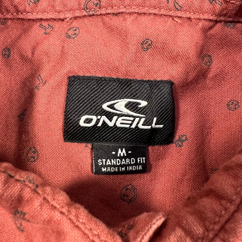 Camisa Oneill Niños Mediana Ladrillo Rojo Naranja Abotonada Manga Corta Algodón Informal Foto 3 de 4