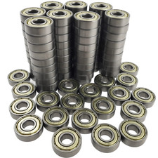 100 PCS 608-ZZ Ball Bearing - Double Metal Sealed Shielded Miniature Deep Groove