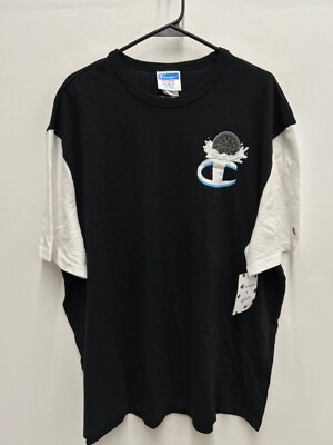NWT Champion Oreo Collab Limited Edition Shirt Men's XXL Black Short Sleeve 