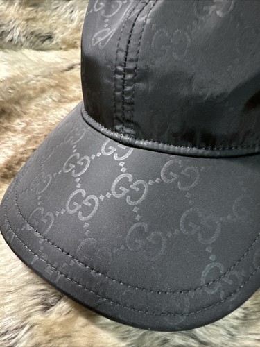 NWT GUCCI Men’s GG Baseball Cap In Black 100% Authentic - Afbeelding 13 van 13