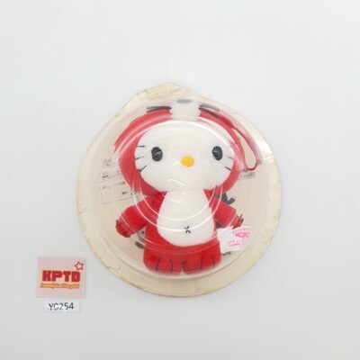 Hello Kitty Y254 Red Kitsune Udon in-case Sanrio 2003 Plush 4'' Rare Doll Japan