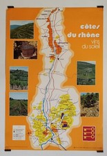 Coindeau L. Côtes du Rhône vins du soleil Circa 1970 Affiche Originale Alcool