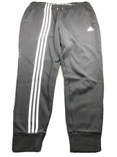 ADIDAS Jogger Pants Men's L Black Sweatpants 3 Stripe Activewear Casual Running