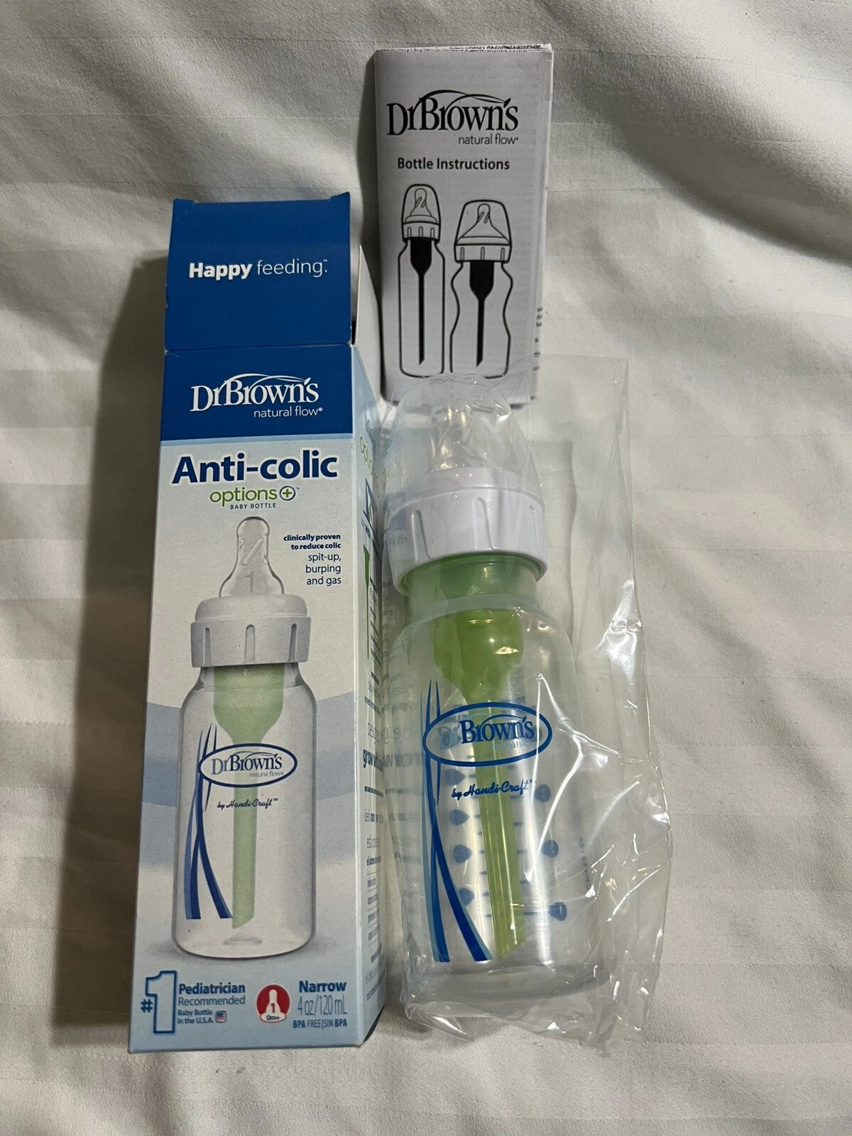 PACK OF 3 DR. BROWN'S ANTI-COLIC BABY BOTTLE 4 OZ LEVEL 1 NIPPLE BPA FREE~