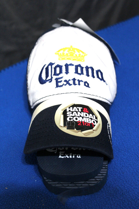 UNISEX CORONA EXTRA HAT & SANDAL COMBO(2 FOR 1) SIZE MEDIUM (8/9)