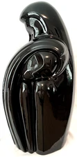 VTG  Haeger Art Pottery LOVER'S EMBRACE #6051 Statue LG  18” Black 1980