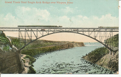 PC27099 Grand Trunk Steel Single Arch Bridge over Niagara River. Valentine. 1908