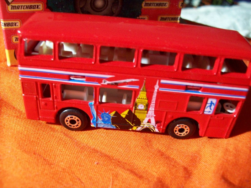 MATCHBOX LONDON BUS CHRISTMAS BOXED 1650 EA stamped on bottom of bus