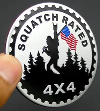 1pc SasSquatch Rated Auto Fender Emblem Sticker 4x4 Badge SUV Truck 2.36" 6cm