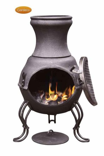 Gardeco Billie Cast Iron Chimenea Fire Pit Bowl Garden Heater Bronze Small Metal - Picture 2 of 2