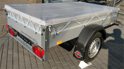 Flachplane No Name 207x114cm Stema PKW Anhänger 750kg 850kg grau inkl.Planenseil