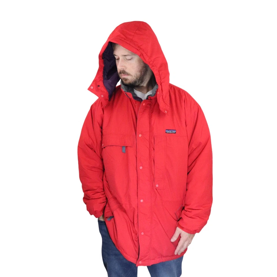 Vintage Patagonia Insulated Snowshot Parka Coat Winter Hoody Jacket Mens XL Red - Image 3 of 4
