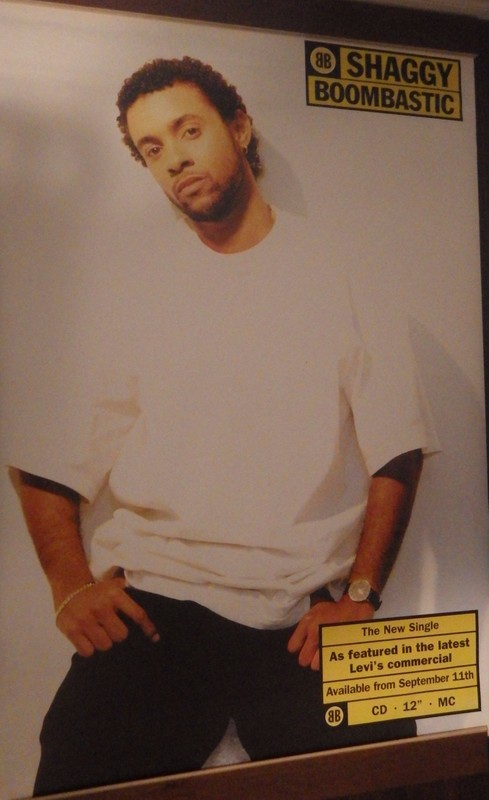 Shaggy Boombastic 40x60" 1995 Original Levi's Jeans Ad Large Bus Shelter Poster 