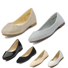 Kids Girls Dress Shoes Fashion Slip-on Bow Ballet Flats Shoes Toddler Big Kid US