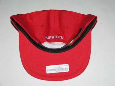 SUPREME NY Raised Logo 6 Panel Hat Cap RED Adjustable NEW! S/S