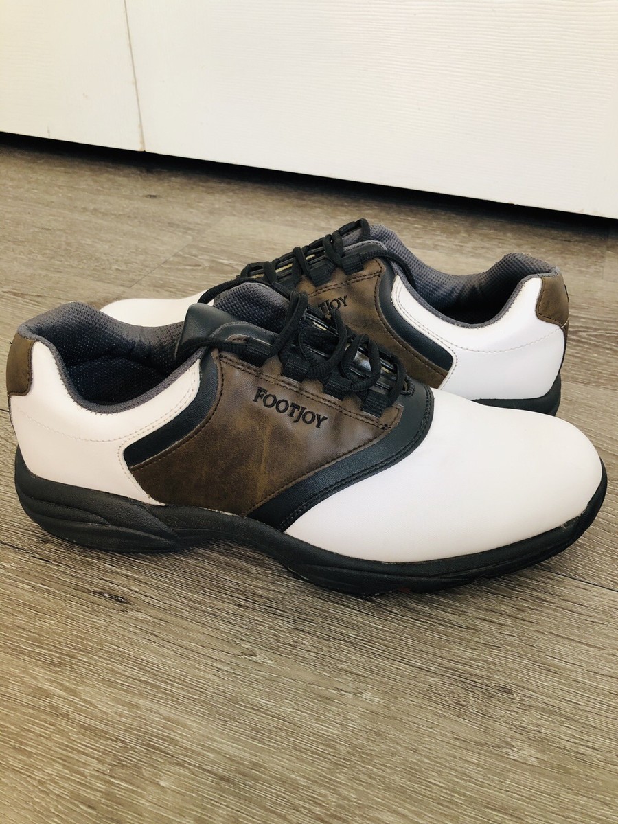 FootJoy Mens Sz 10M Golf Shoes Green Joy Brown White Black 45516 w Extras!‎ FootJoy GreenJoy Golf Shoes White & Brown Mens 10M Soft  main image 2