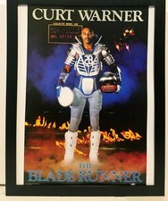 Curt Warner Seahawks Costacos Brothers 8.5x11 FRAMED Print Vintage 80s Poster