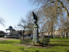 Photo 6x4 War memorial, Grange Gardens, Cardiff Cardiff/Caerdydd A fence c2010
