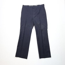 Vintage 70s Streetwear Mens 38x31 Distressed Wool Wide Leg Chino Pants Blue USA