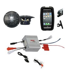 Bike Boat ATV Outdoor Marine Use 4" Speakers, iPod Input Amplifier, Phone Case