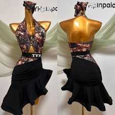 New Latin Dance Clothes Women Hanging Neck Dress Dance Practice Performance