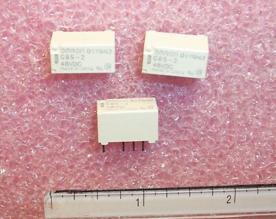 QTY (10) G6S-2-48VDC OMRON ULTRA MINIATURE DPDT PCB RELAYS 48V