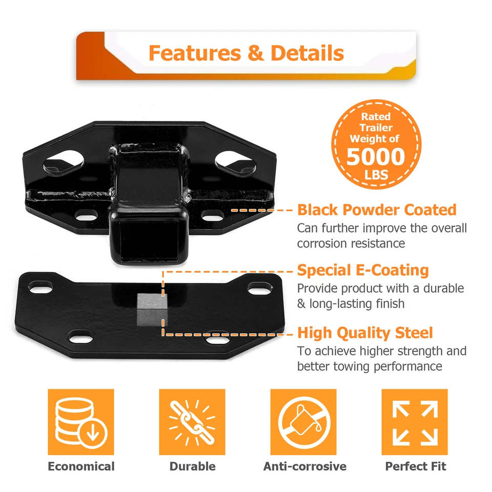 Receptor de remolque de 2" enganche de remolque trasero clase 3 para Lexus GX460 2014-2023 Foto 4 de 4