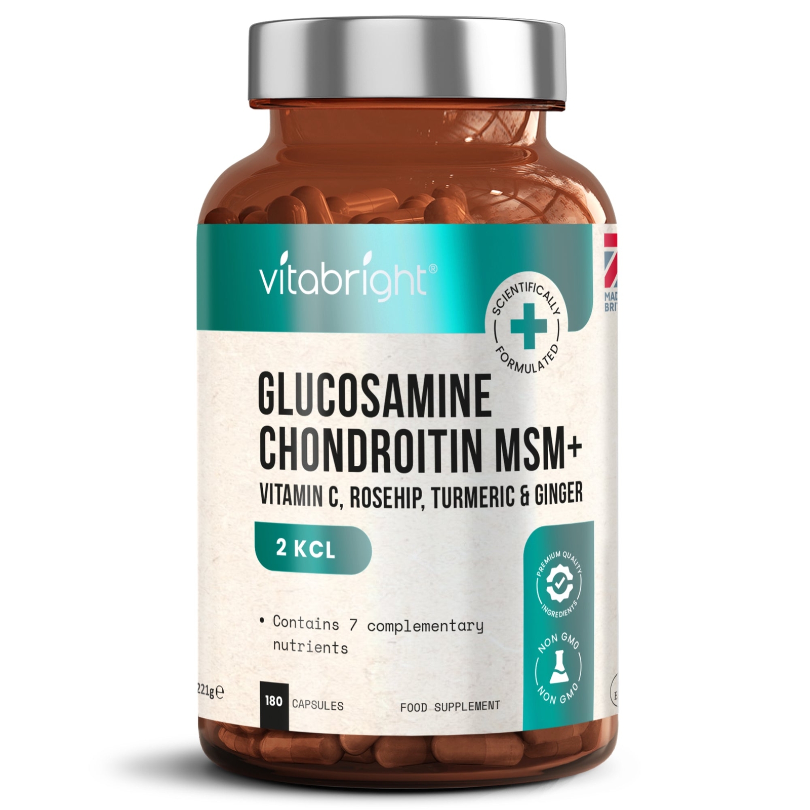 Glucosamine and Chondroitin - 180 Capsules - High Strength Sulphate MSM Complex