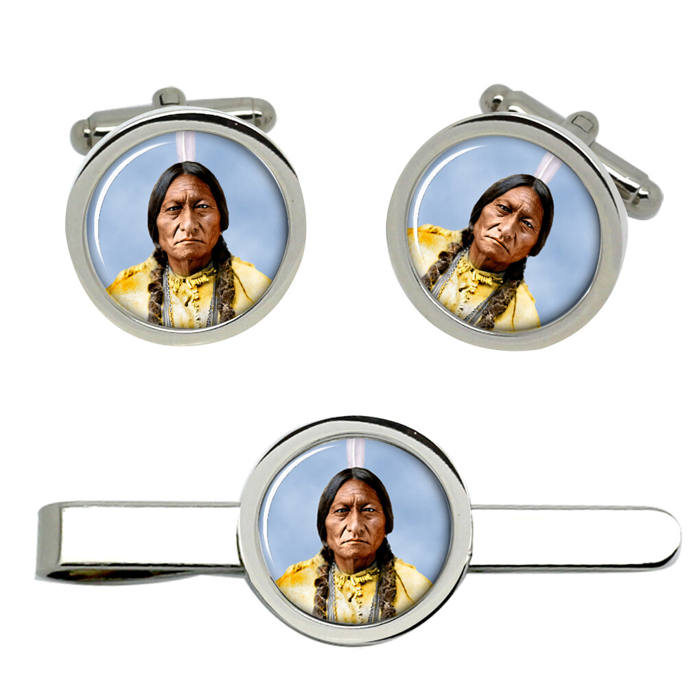 Toro Sentado Gemelos y Corbata Clip Set