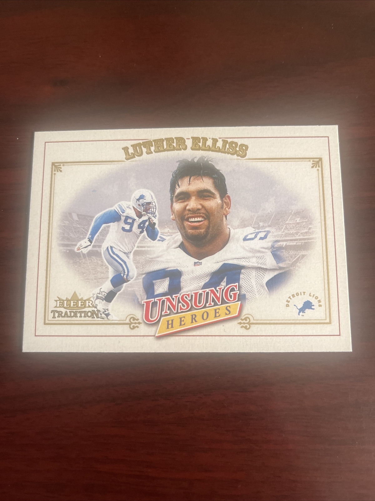 2001 Fleer Tradition Luther Elliss #337 Detroit Lions Unsung Heroes