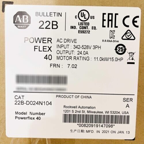 22B-D024N104 PowerFlex 40 11 kW 15 HP AC Drive NEW - Bild 1 von 1