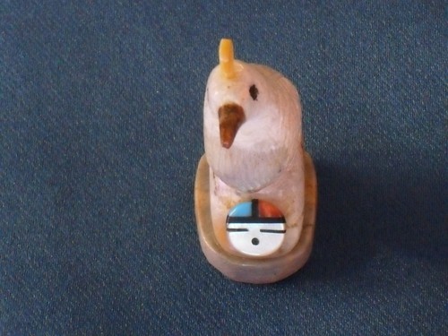Quail Zuni Fetish Animal Figure Carved Stone signed Darrin Boone - Picture 9 of 15