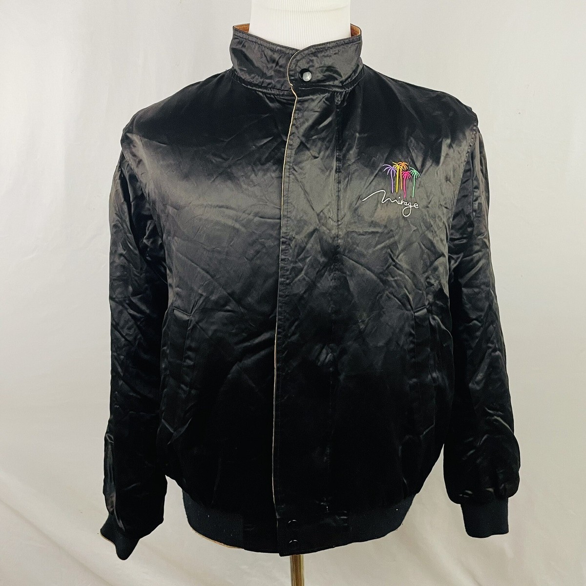 【VTG】US MADE テーラードジャケット カジノ ラスベガス 80's Men Large Vintage Fiesta Casino Hotel Las Vegas Nevada Satin
