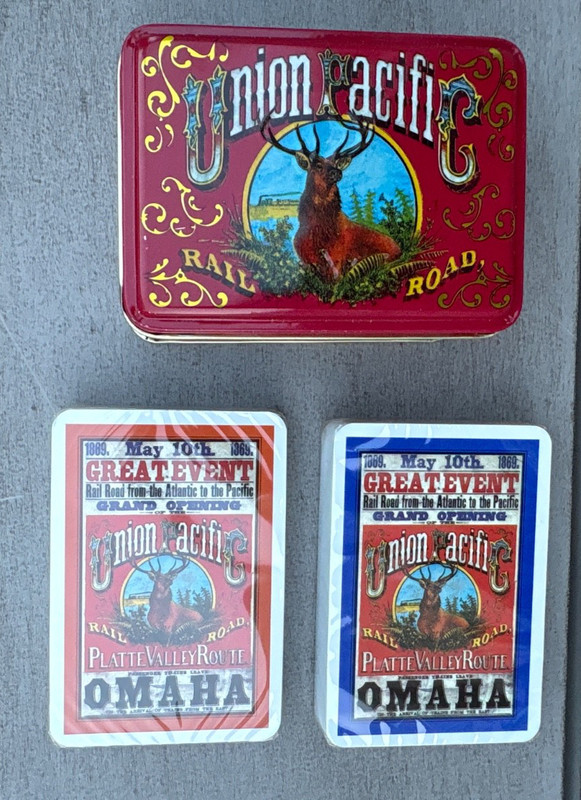 Union Pacific Railroad Playing Cards Tin 2 Decks Great Event Atlantic to Pacific